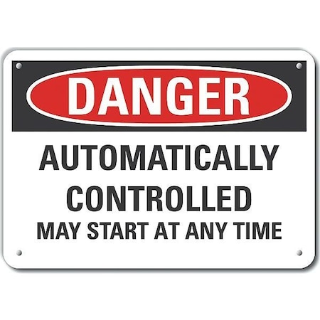 Lyle Decal, Danger Automatically, 10x7", Sign Legend Text Color: Black, LCU4-0621-NA_10X7 LCU4-0621-NA_10X7