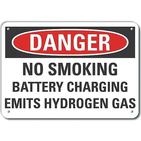 Lyle Aluminum No Smoking Danger Sign, 10" H, 14 in W, Horizontal Rectangle, English, LCU4-0624-NA_14X10 LCU4-0624-NA_14X10