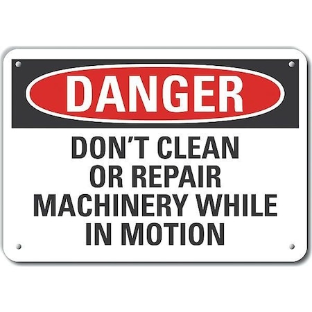 Lyle Plastic Machine & Operation Danger Sign, 7 in Height, 10 in Width, Plastic, Vertical Rectangle LCU4-0628-NP_10X7