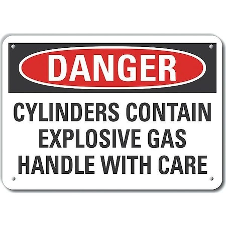 Lyle Plastic Cylinder Handling Danger Sign, 7 in H, 10 in W, Vertical Rectangle, LCU4-0631-NP_10X7 LCU4-0631-NP_10X7