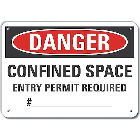 Lyle Decal, Danger Confined Space, 14 x 10", LCU4-0638-NA_14X10 LCU4-0638-NA_14X10