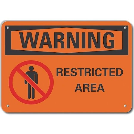 Lyle Reflective  Restricted Area Warning Sign, 7 in Height, 10 in Width, Aluminum, Vertical Rectangle LCU6-0043-RA_10X7