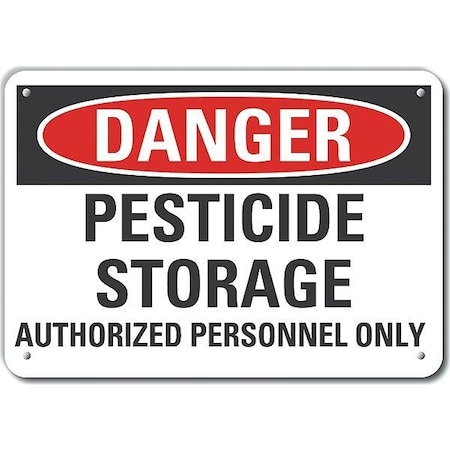 Lyle Danger, Pesticide Storage Authorized Personnel Only, 10 in x 14 in, Plastic, LCU4-0607-NP_14X10 LCU4-0607-NP_14X10