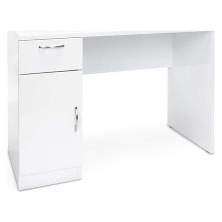 Ofm Office Desk Office Desk with Drawer and Cabinet, Whte, 19-3/4" D X 30" H, 43-1/4" W X White ESS-1015-WHT