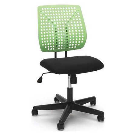 Ofm Task Chairs, 17" to 21-3/4" Height, No Arms, Green ESS-2050-BLK-GRN