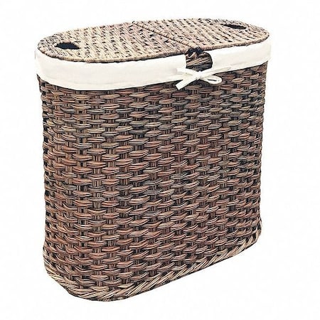 Seville Classics Laundry Hamper, Hand-Woven Oval Double WEB547