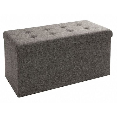 Seville Classics Storage Bench Ottoman, Foldable, Charcoal WEB284
