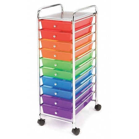 Seville Classics Organizer Cart, 10-Drawer, Translucent Mu SHE16218B