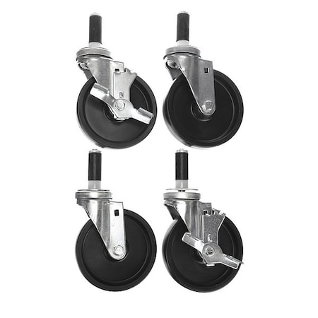 Component Hardware Caster Kit, Med Duty 1" Exp Stem Caster CSTPK-5PES-1