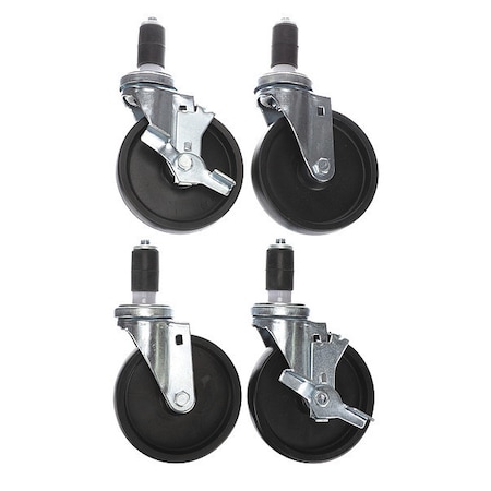 Component Hardware Caster Kit, Med Duty 1-1/4" Exp Stem Cas CSTPK-5PES-2