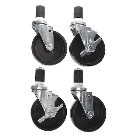 Component Hardware Caster Kit, Med Duty 1-1/2" Exp Stem Cas CSTPK-5PES-3