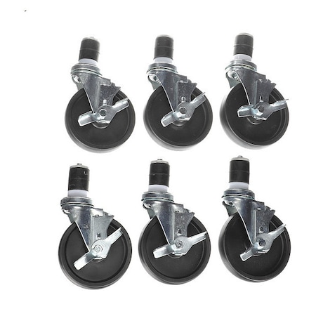 Component Hardware Caster Kit, Med Duty 1-5/8" Exp Stem Cas CSTPK-5PES-4B-6
