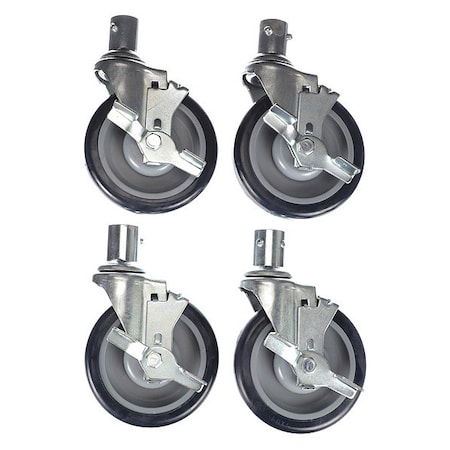 Component Hardware Caster Kit, Med Duty 1" Female Collar Ca CSTPK-5PFC