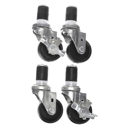 Component Hardware Caster Kit, Med Duty 1-5/8" Exp Stem Cas CSTPK-3PES