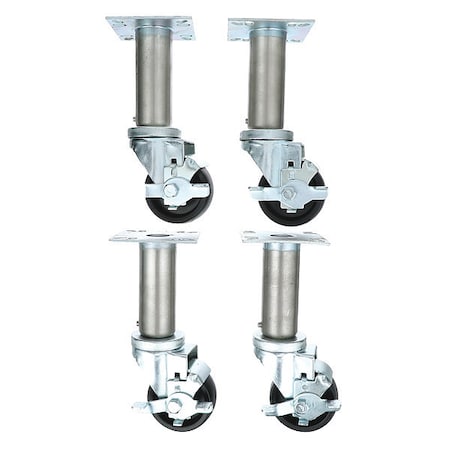 Component Hardware Caster Kit Med Dty 3-1/2" Square Plate C CSTPK-3PAL