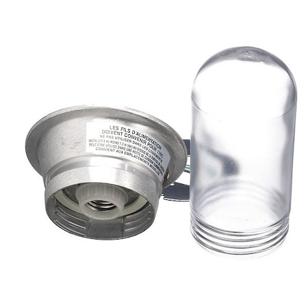 100W Surface Mount Incandescent Hood Light With Clear Coated Tempered Glass Globe