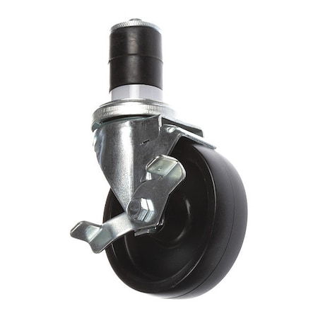 Component Hardware Med Duty 1-1/4" Exp Stem Caster, 3" Black CMS2-3BBN