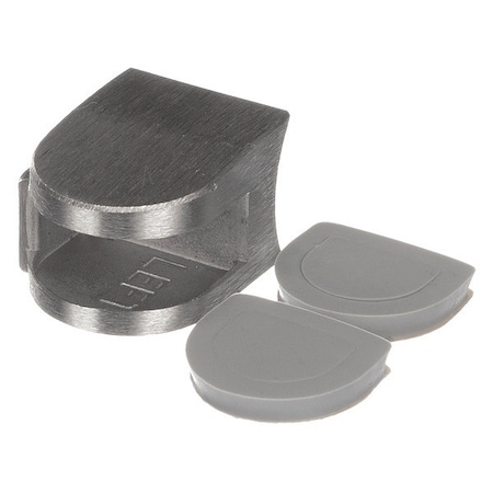 Component Hardware Stainless Steel Left-Hand Bottom Glass Clamp with Gaskets for 3/8" Glass B79-2038-L