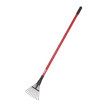Bully Tools 8 in Shrub Rake, 10 Tines, 59-1/2 in L Fiberglass Handle 92317