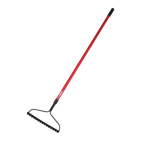 Bully Tools 16 in Steel Bow Rake, 66 in L Fiberglass Handle 92379