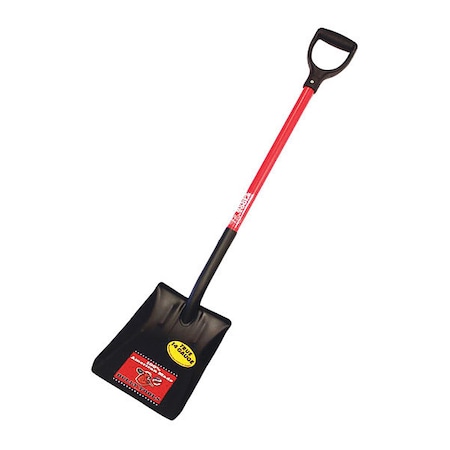 Bully Tools Square Point Shovel, 14 ga. Steel Blade, 46 in L Fiberglass Handle 82520