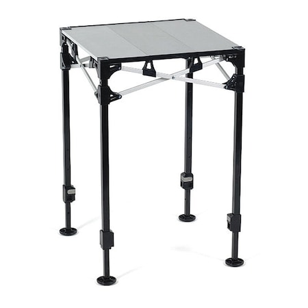 E-Z Up Rectangle Instant Table System, 24" W, 24" L, Aluminum Top, Silver ITSY22BK