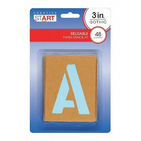 Cosco Stencil, Lttrs/Nmbrs, Gothic, 3", Reusable 098162