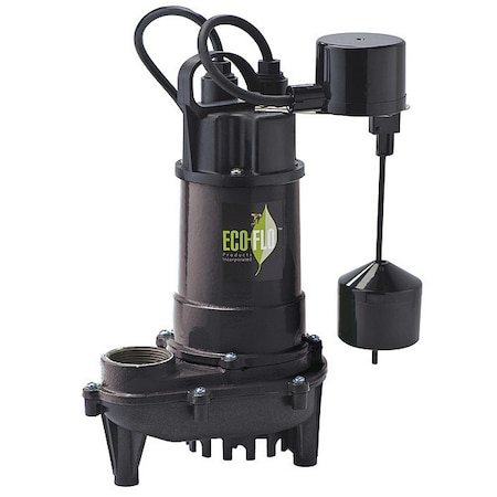 Eco-Flo Cast Iron Sump Pump, Vrtical Switch 1/3HP ECD33V