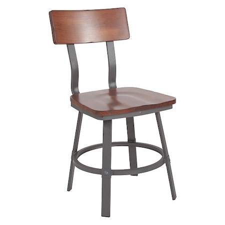 Flash Furniture Flint Restaurant Chair, Gray Back, 16-1/4 in W 22-1/4" L 33-1/2" H XU-DG-60582-GG