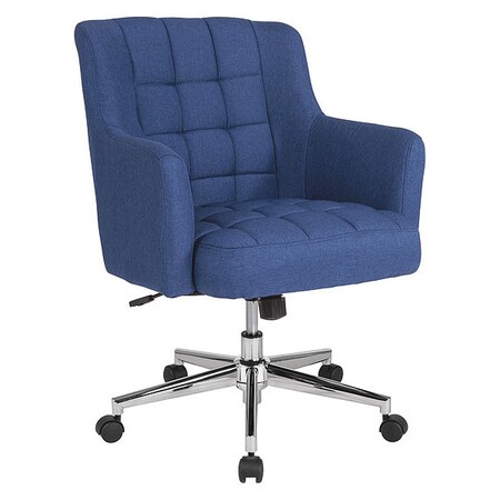 Flash Furniture Office Chair, 27-1/2"L36-1/4"H, Recessed, ContemporarySeries BT-1176-BLU-F-GG