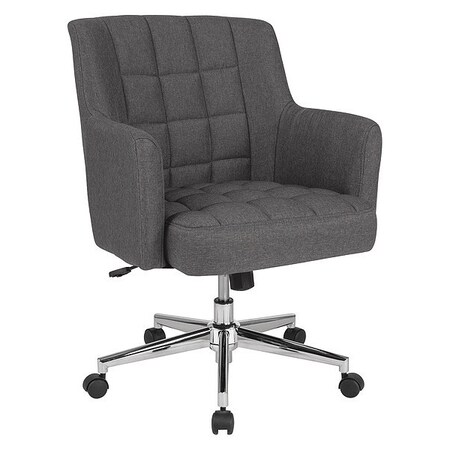 Flash Furniture Office Chair, 27-1/2"L36-1/4"H, Recessed, ContemporarySeries BT-1176-DGY-F-GG