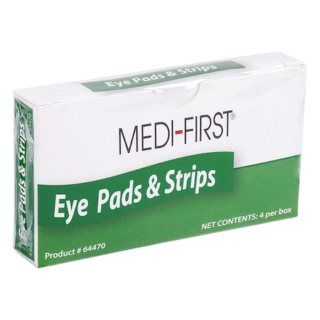 Zoro Select Eye Pad, Cotton/Gauze, Unitized, PK4 64470