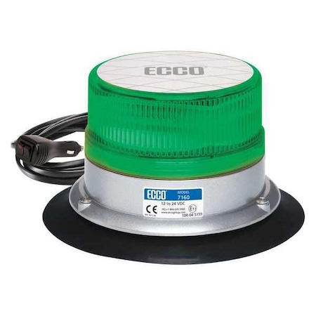 Reflex Led Beacon, 12-24Vdc, Vac-Mag, Green 7160G-VM