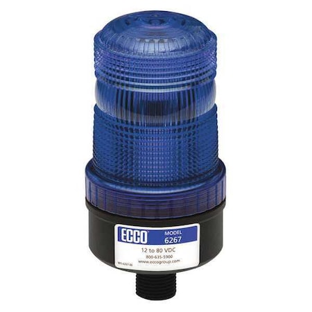 ECCO Led Beacon, 12-80Vdc, 0.5" Pipe, Blue 6267B