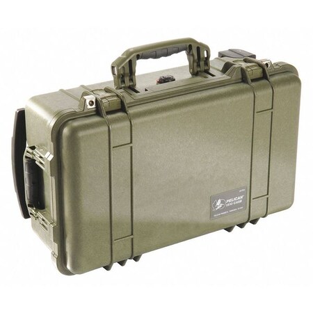 Pelican Olive Drab Green Carrying Case, 22"L x 13.81"W x 9"D 1510LFC