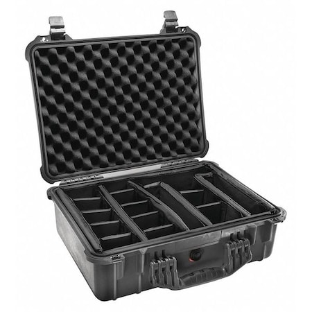 Pelican Black Padded Divider Case, 19-1/8"L x 15-7/16"W x 7-9/16"D 1524