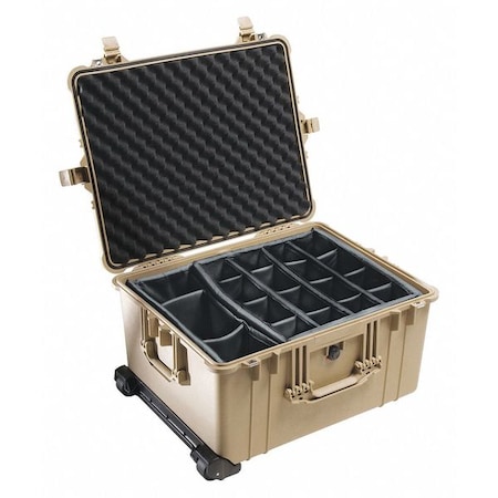 Pelican Desert Tan Padded Divider Case, 24.64"L x 19.39"W x 13.78"D 1624