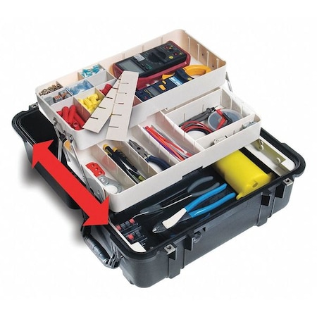 Pelican Black Padded Divider Case, 20.85"L x 12.73"W x 12-3/4"D 1460TOOL