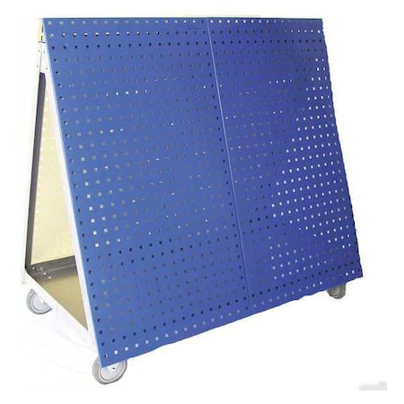 Triton Products Tool Cart W/ Tray and Blue LocBoards, Aluminum Frame, 48" L x 46" H x 26-5/8" W LBC-4B