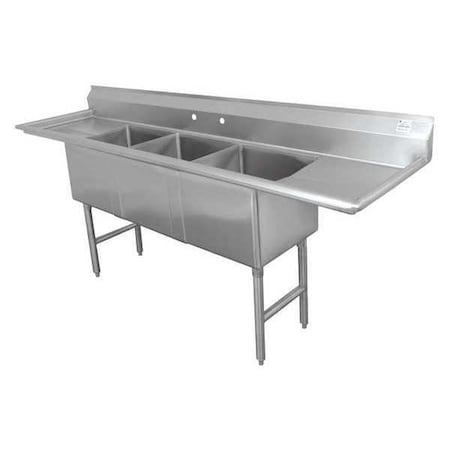 Advance Tabco 34" W x 108" L x 43" H, 16 ga. 304 Stainless Steel FC-3-2028-24RL-X