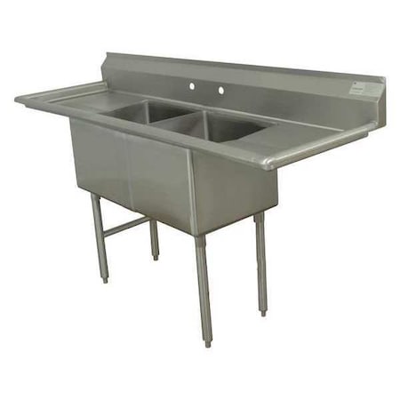 Advance Tabco 29-3/4" W x 96" L x 42-3/4" H, 18 ga. 304 Stainless Steel FE-2-2424-24RL-X