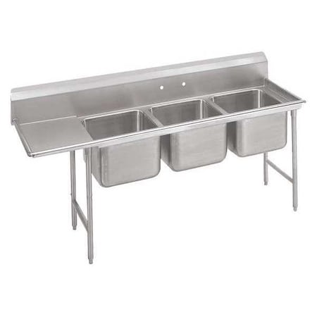 Advance Tabco 27" W x 77" L x 42" H, Heavy gauge 304 Stainless Steel T9-3-54-18R-X