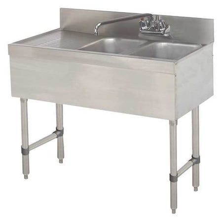 Advance Tabco 18" W x 48" L x Splash Mount (Faucet), Utility Sink and Laundry Tub SLB-43L-X