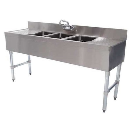 Advance Tabco 18" W x 96" L x Splash Mount (Faucet), Utility Sink and Laundry Tub SLB-83C