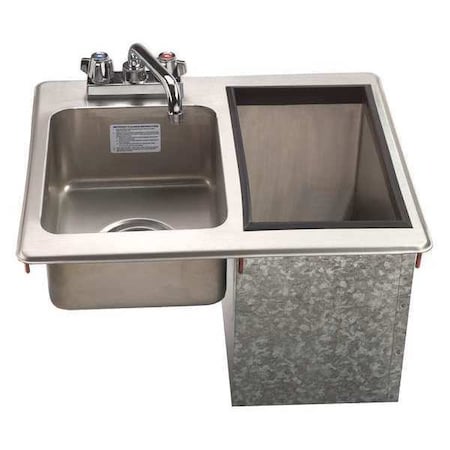 Advance Tabco Sink, Drop-In Hand, w/Ice Bin, 23 lb. Cap D-24-SIBL-X