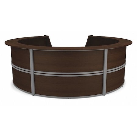 Ofm Reception Station, 133" D, 45-1/2" H, Walnut, Melamine 55296-WALNUT