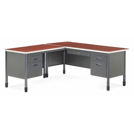 Ofm L Shaped Desk L-Shape Desk, 72" D X 29" H, Cherry, Laminate 67" W X 66366L-CHY