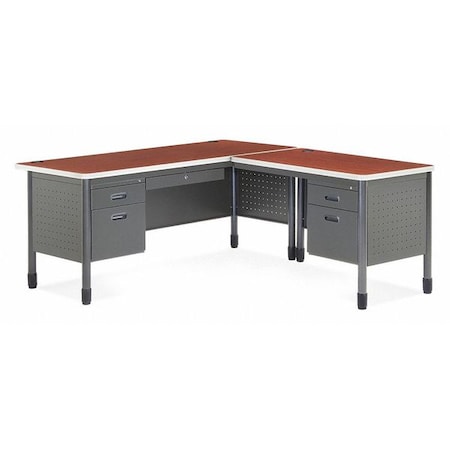 Ofm R Shaped Desk L-Shape Desk, 72" D X 29" H, Cherry, Laminate 67" W X 66366R-CHY