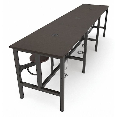 Ofm Standing Height Table, 141" D, 38" H, White, Laminate 9012-6S-WLT-WLT