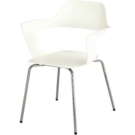 Safco Bandi Shell Stack Chair, White, PK2 4275WH